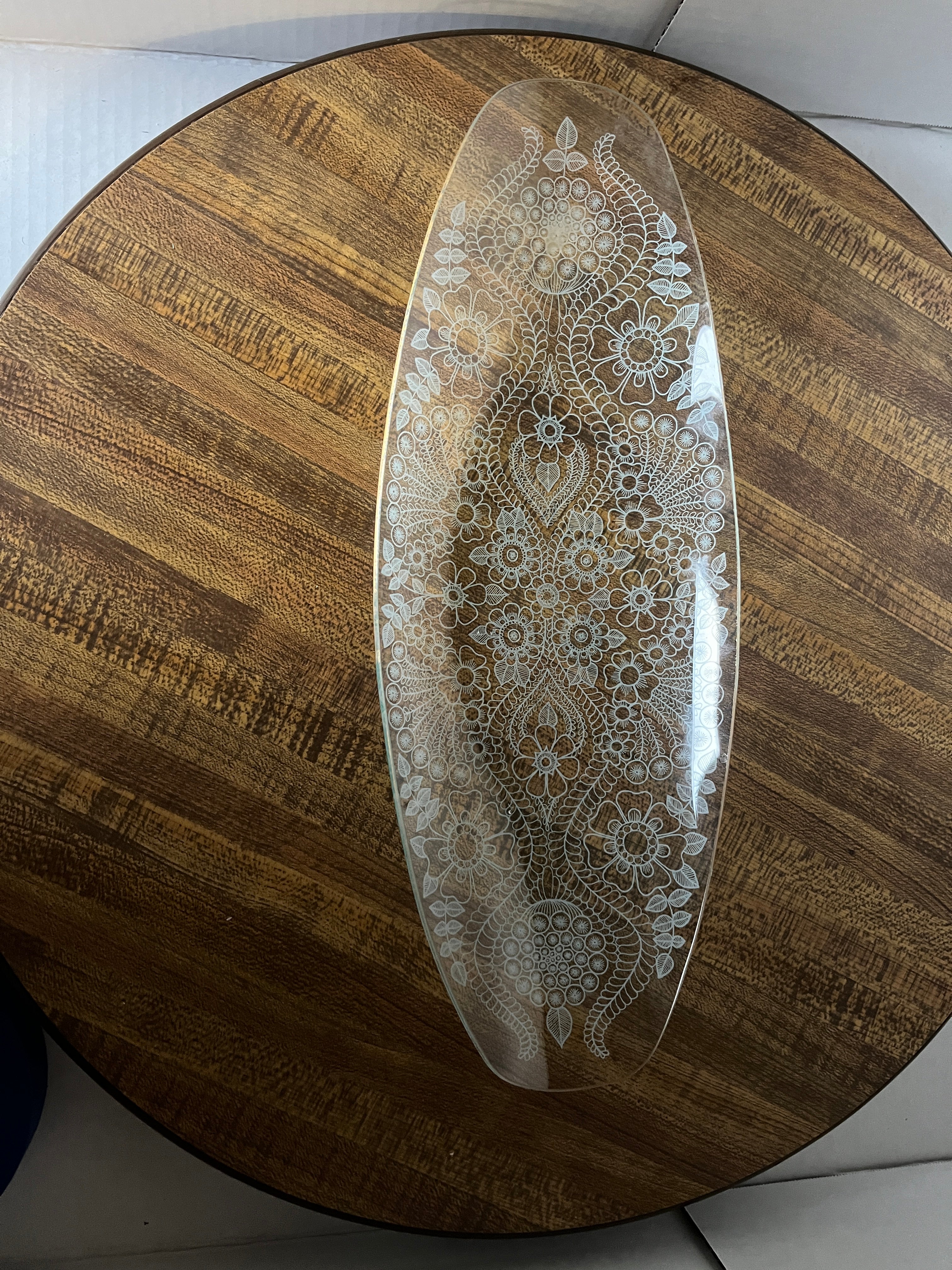 Glass Longboat Serving Plate