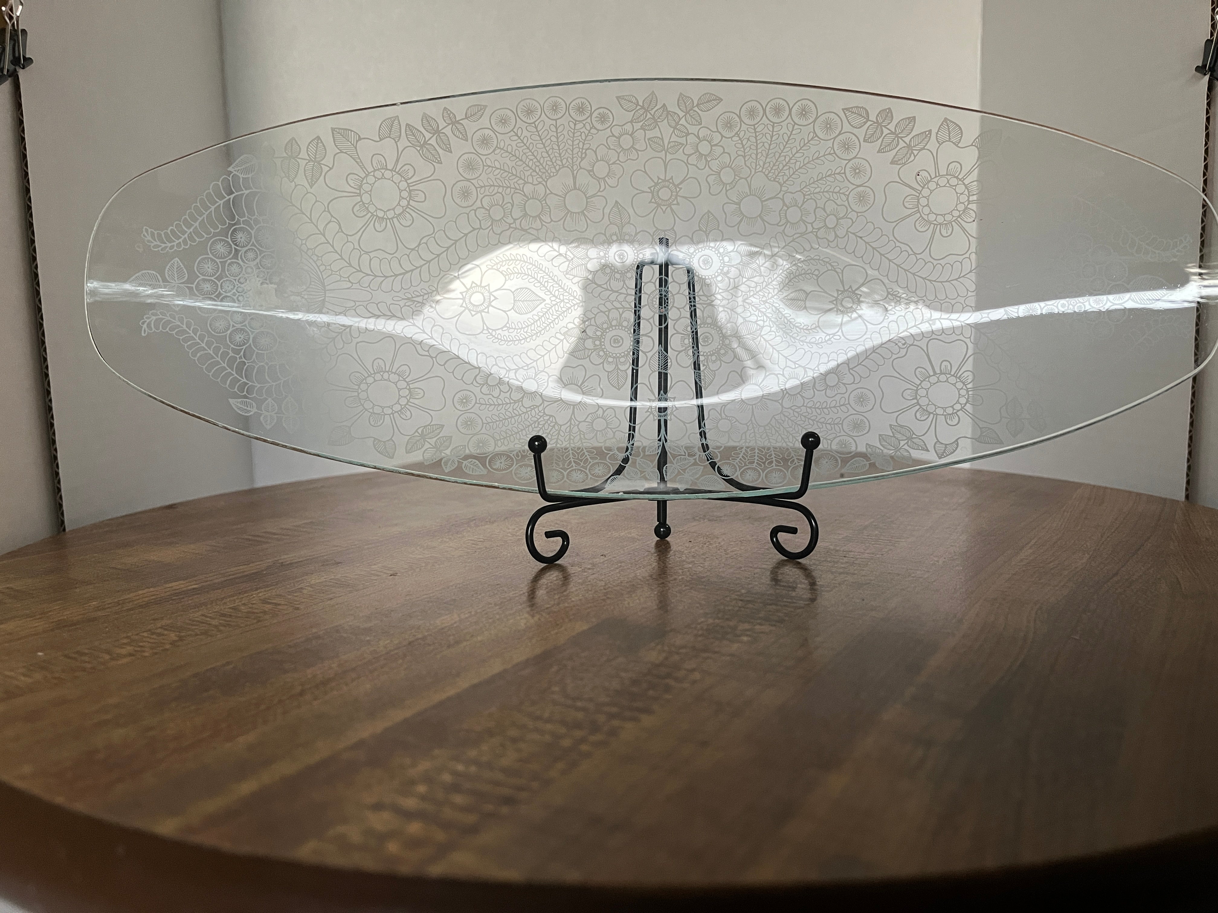 Glass Longboat Serving Plate