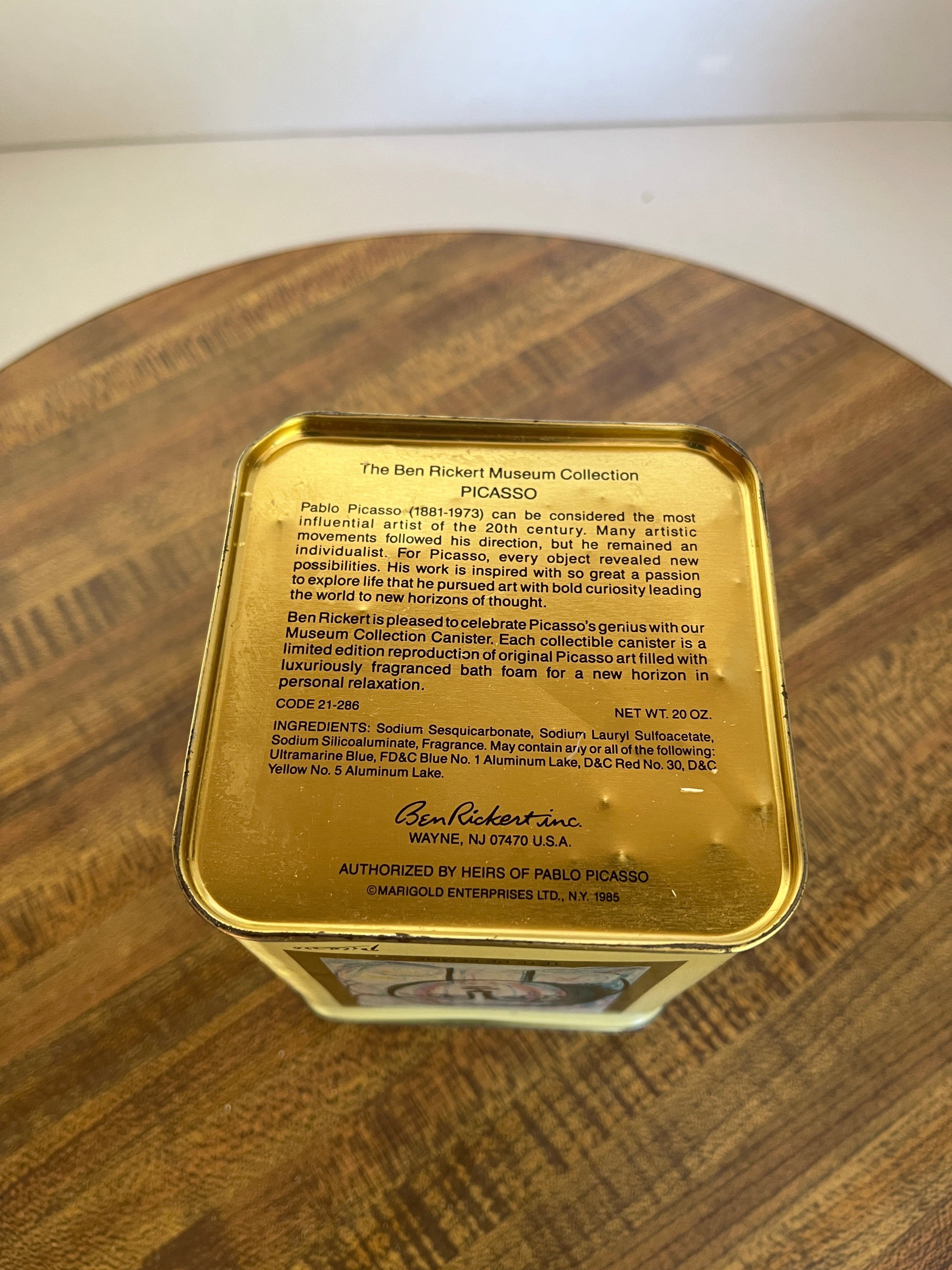 Picasso Art Museum collection Vintage candle canister