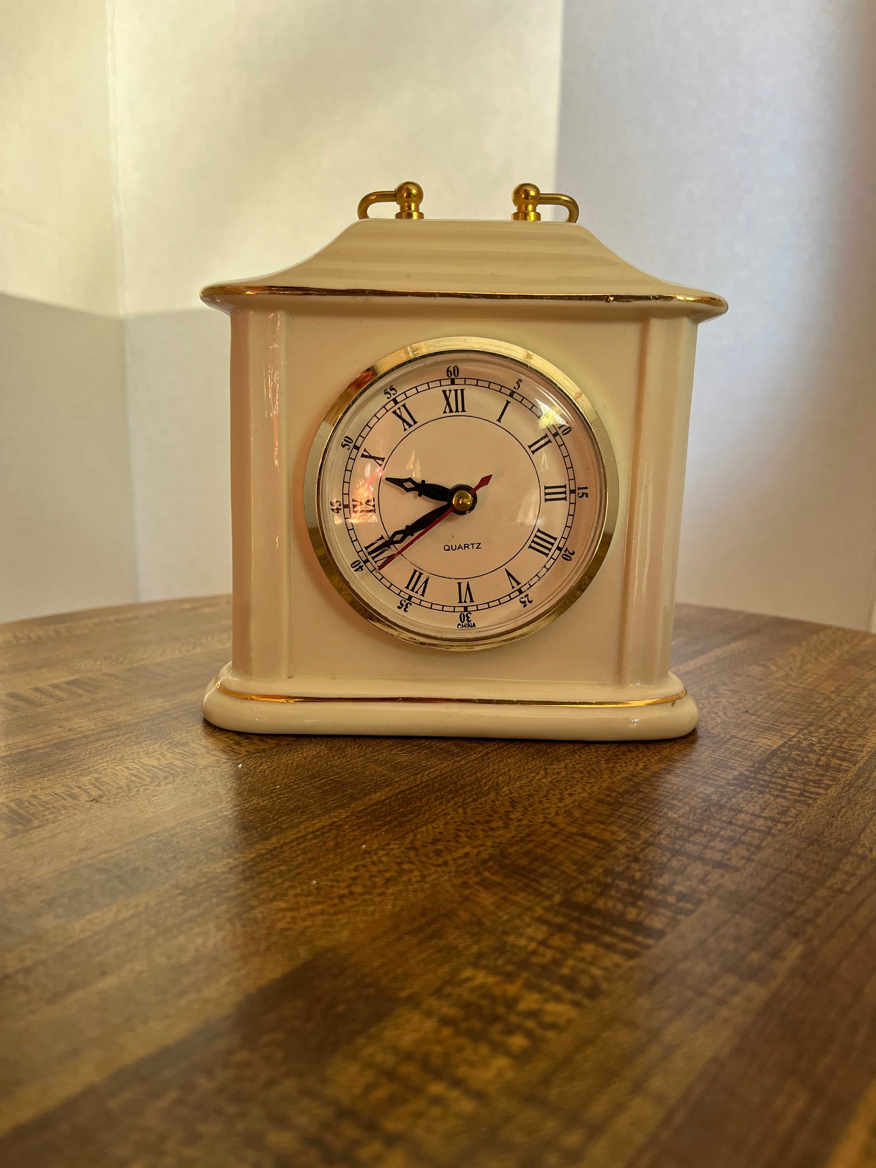 White and Gold Mantel Clock