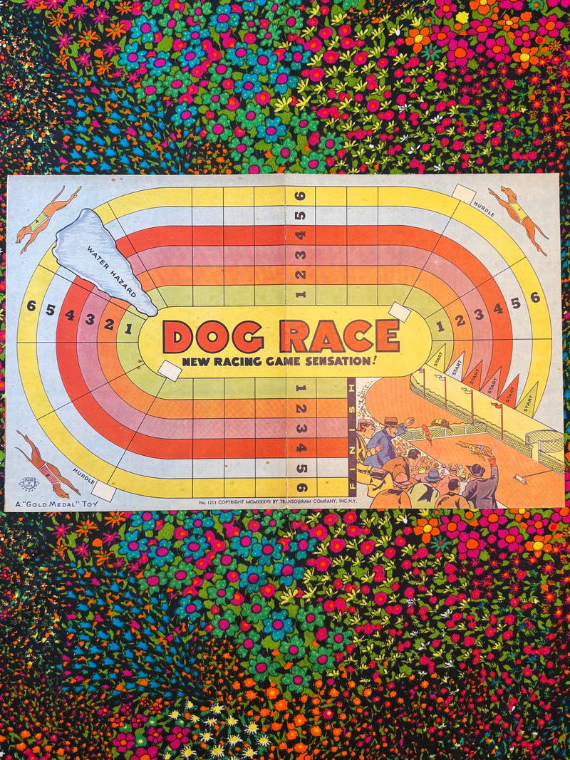 1937 Transogram Dog Race Game Board by 294 - Touchdowns and Trinkets