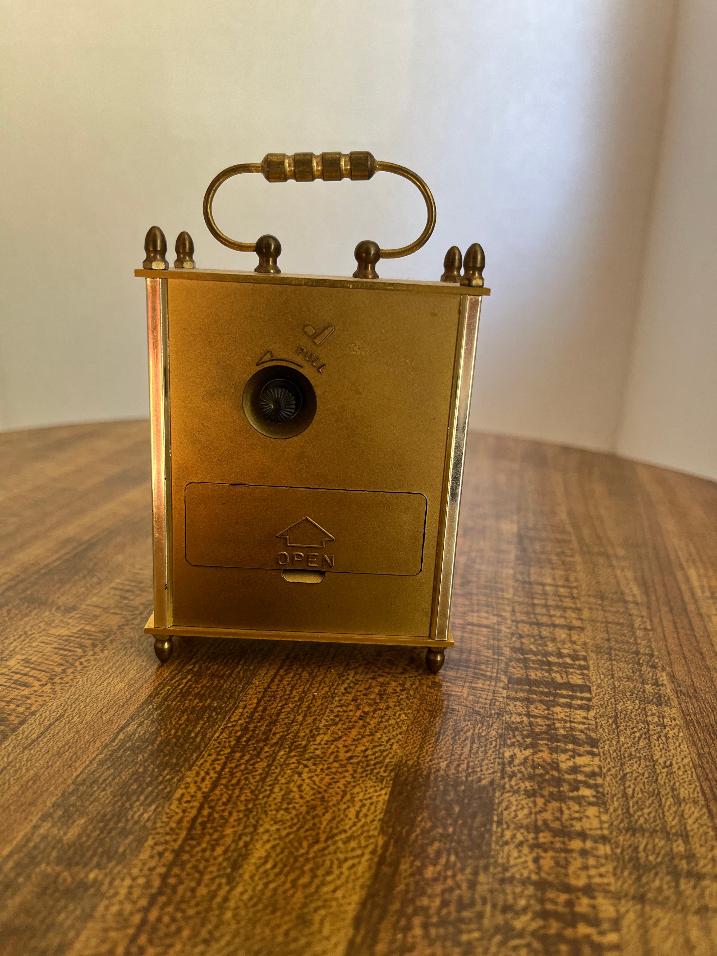Brass Gold Finish Mantel Desk Table Clock