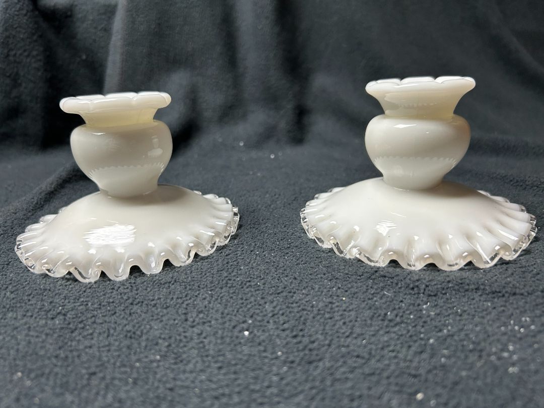 Milk Glass Candle Holders