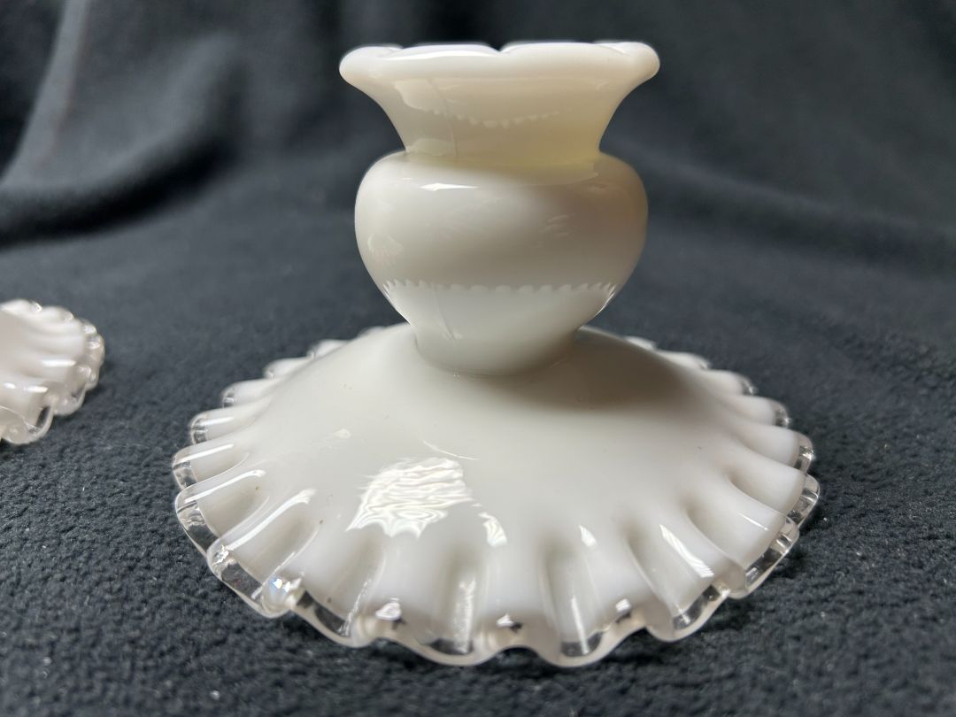 Milk Glass Candle Holders