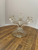 Clear Pressed Glass Candle Holder