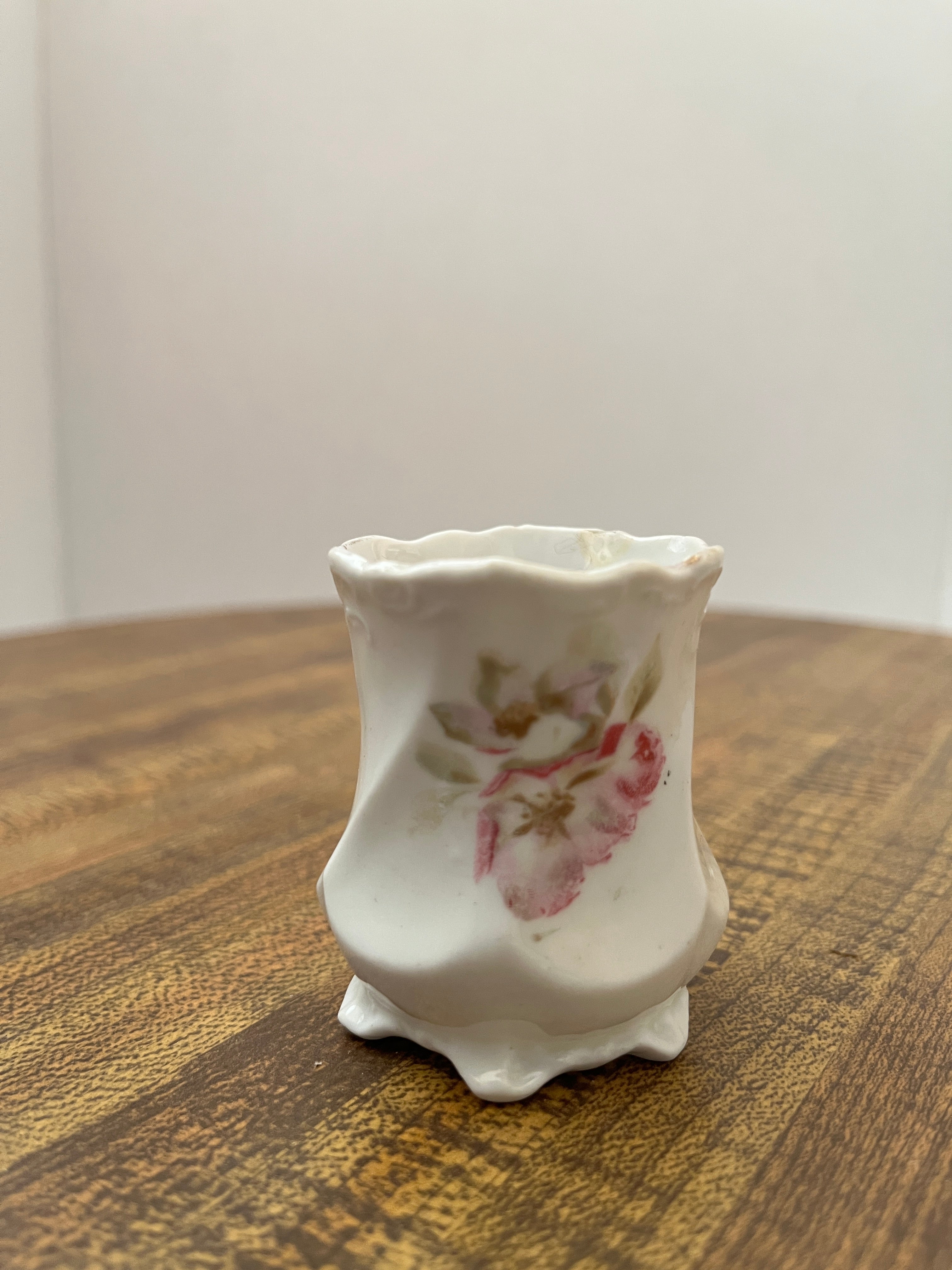 Small Vase Pink Flowers Toothpick Holder