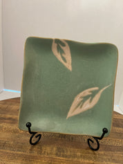 Karen Neuburger Willow Blowing Leaves Green-Appetizer Plate