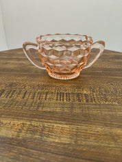 Vintage Pink Depression Sugar Bowl (No Lid)