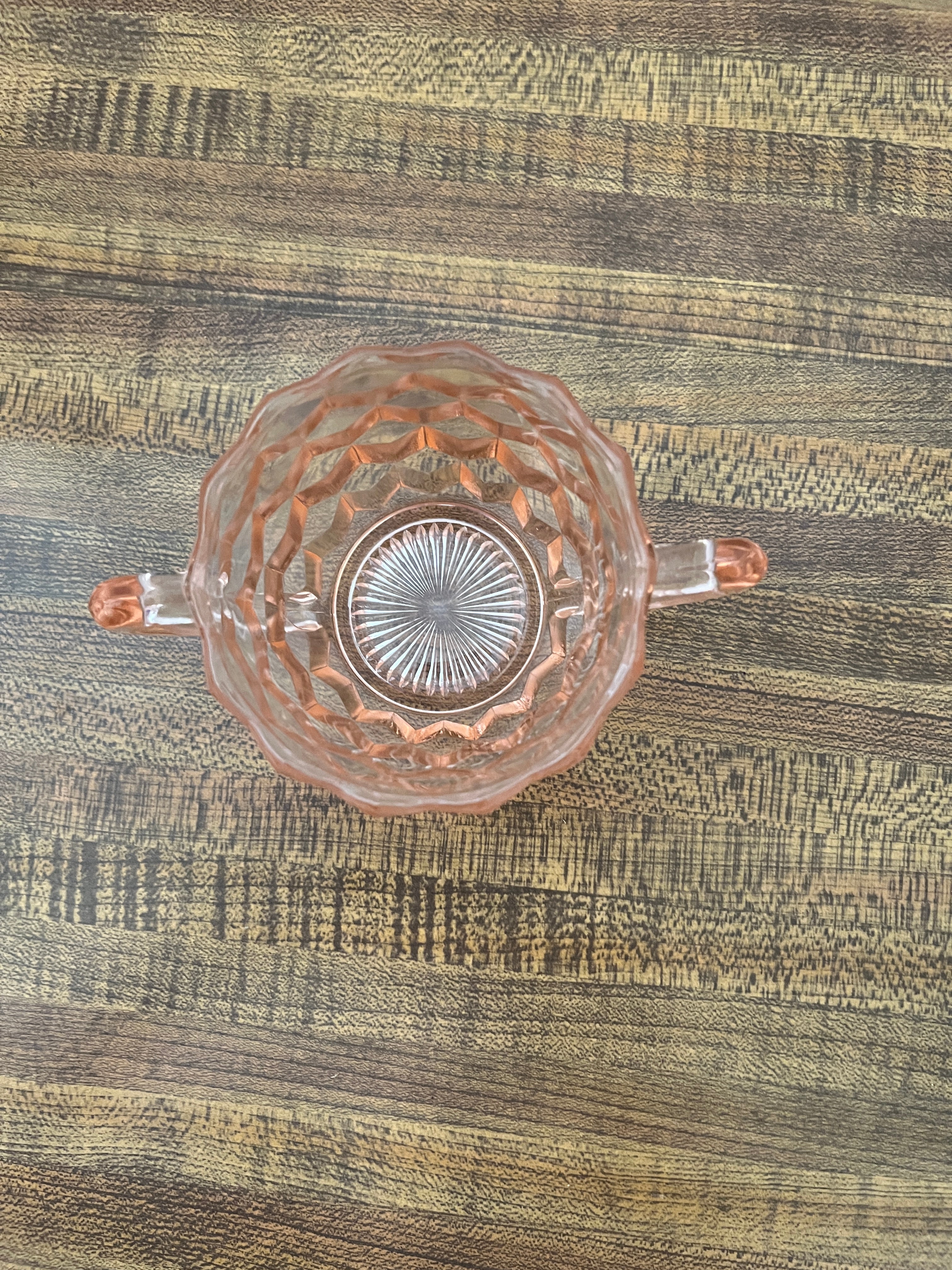 Vintage Pink Depression Sugar Bowl (No Lid)
