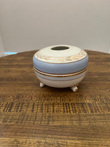 Vintage Footed Painted Hair Receiver, Vanity Jar Trinket