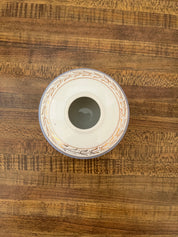 Vintage Footed Painted Hair Receiver, Vanity Jar Trinket