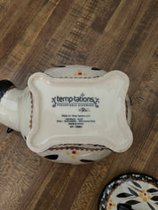 Temptations Old World Black Covered Cow Dish