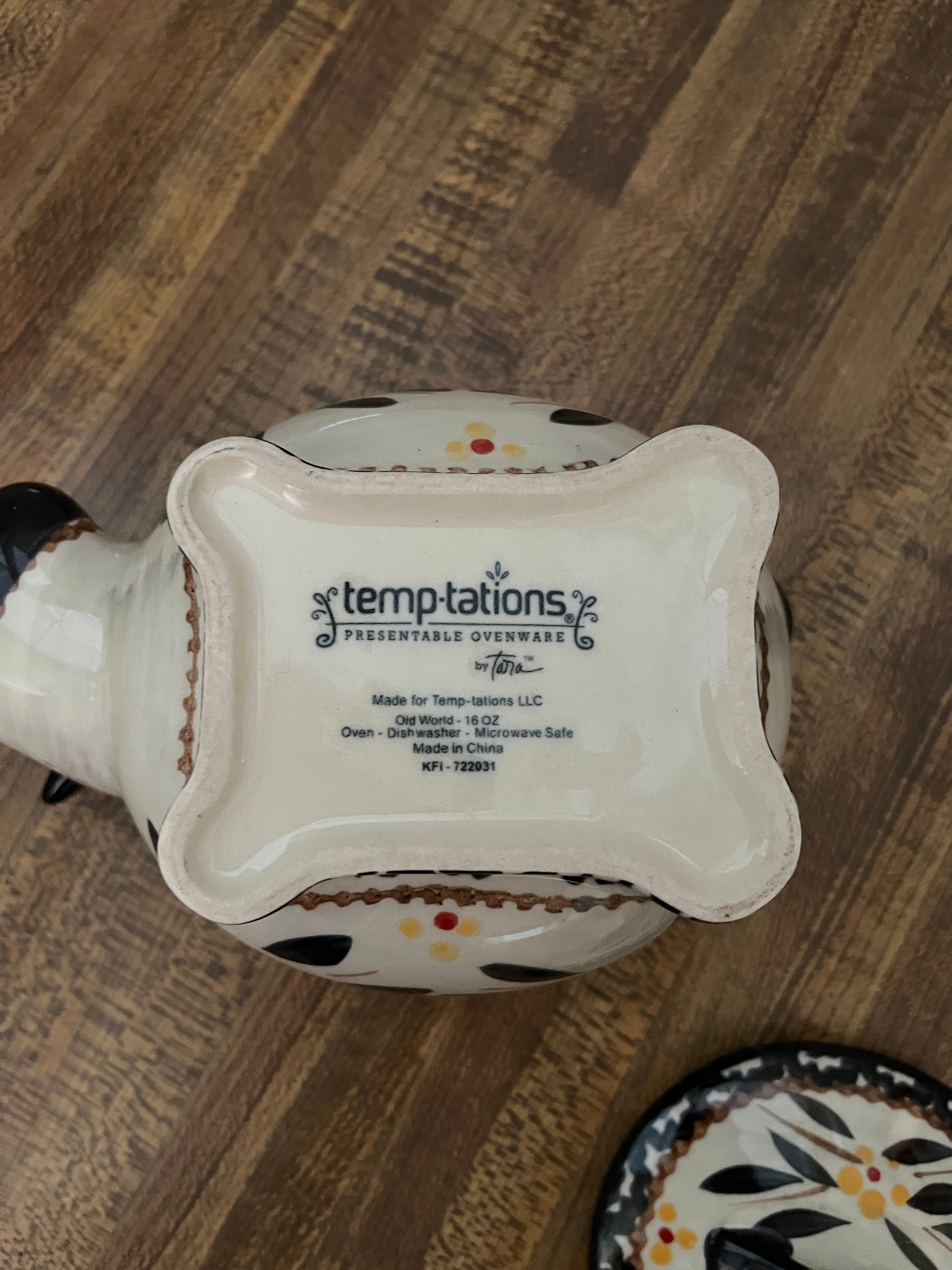 Temptations Old World Black Covered Cow Dish
