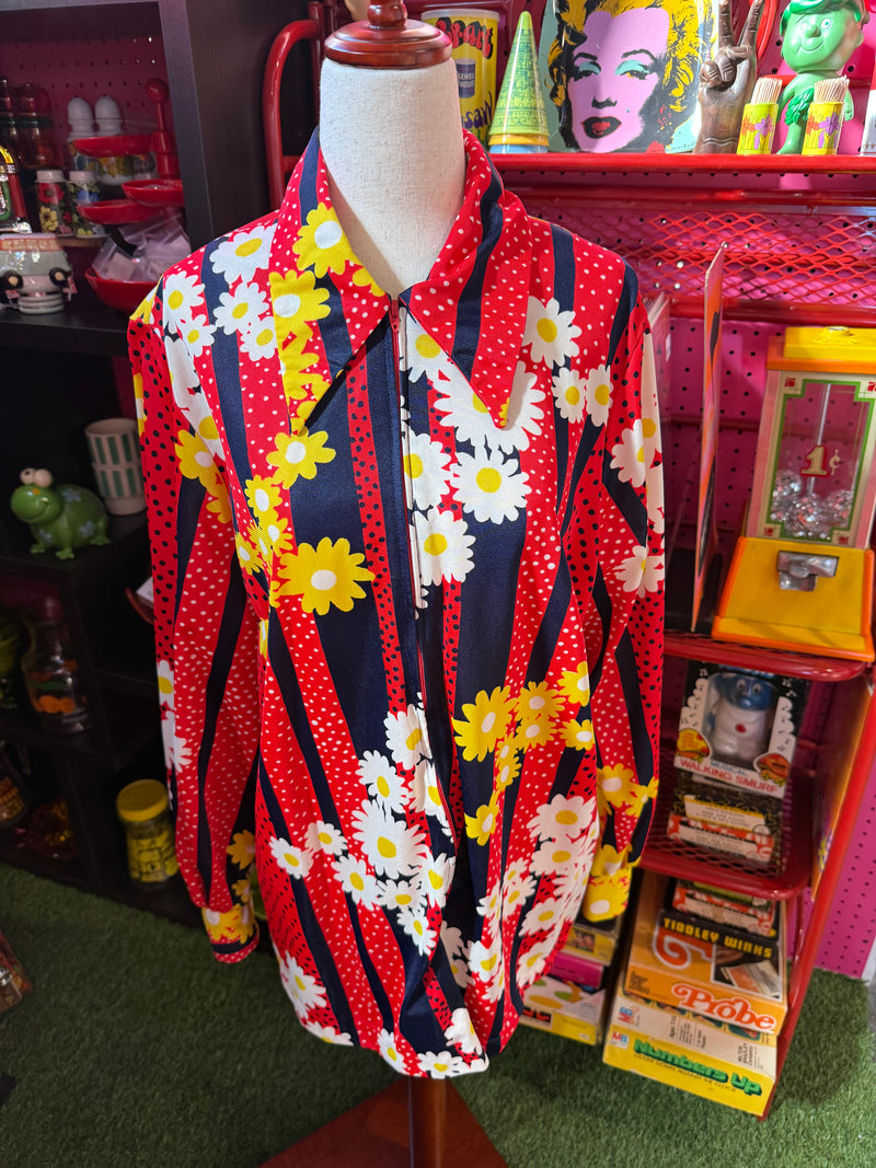 VTG 1960's Flower Power Dagger Collar Blouse by 294 - Touchdowns and Trinkets