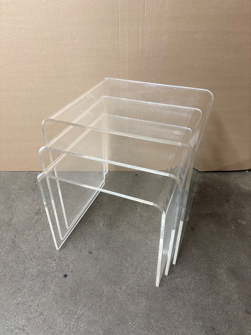 Set (3) Lucite Waterfall Nesting Tables