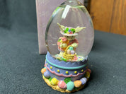 Easter egg-shaped glass water globe