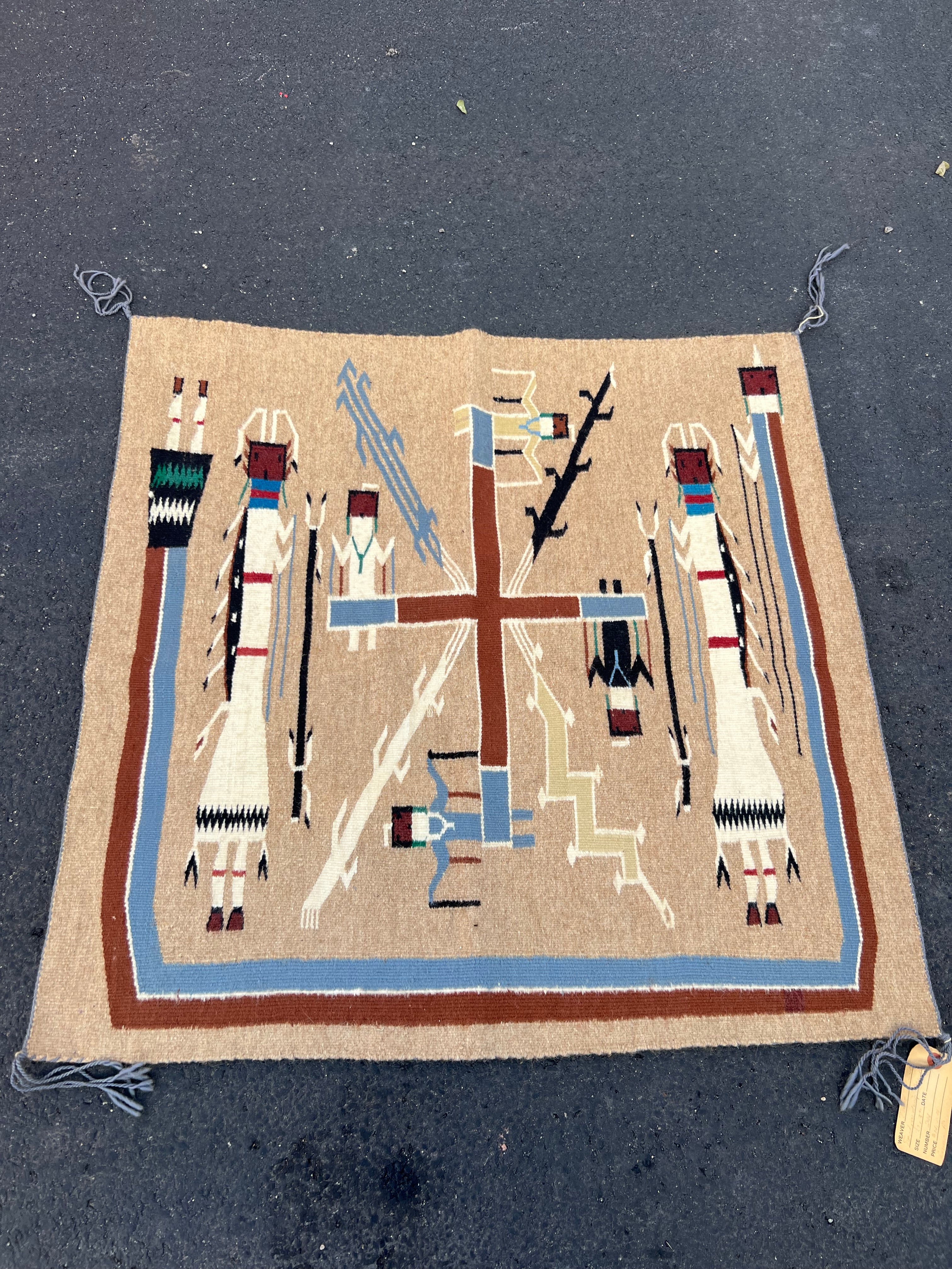 37” Navajo Sandpainting Tapestry authentic