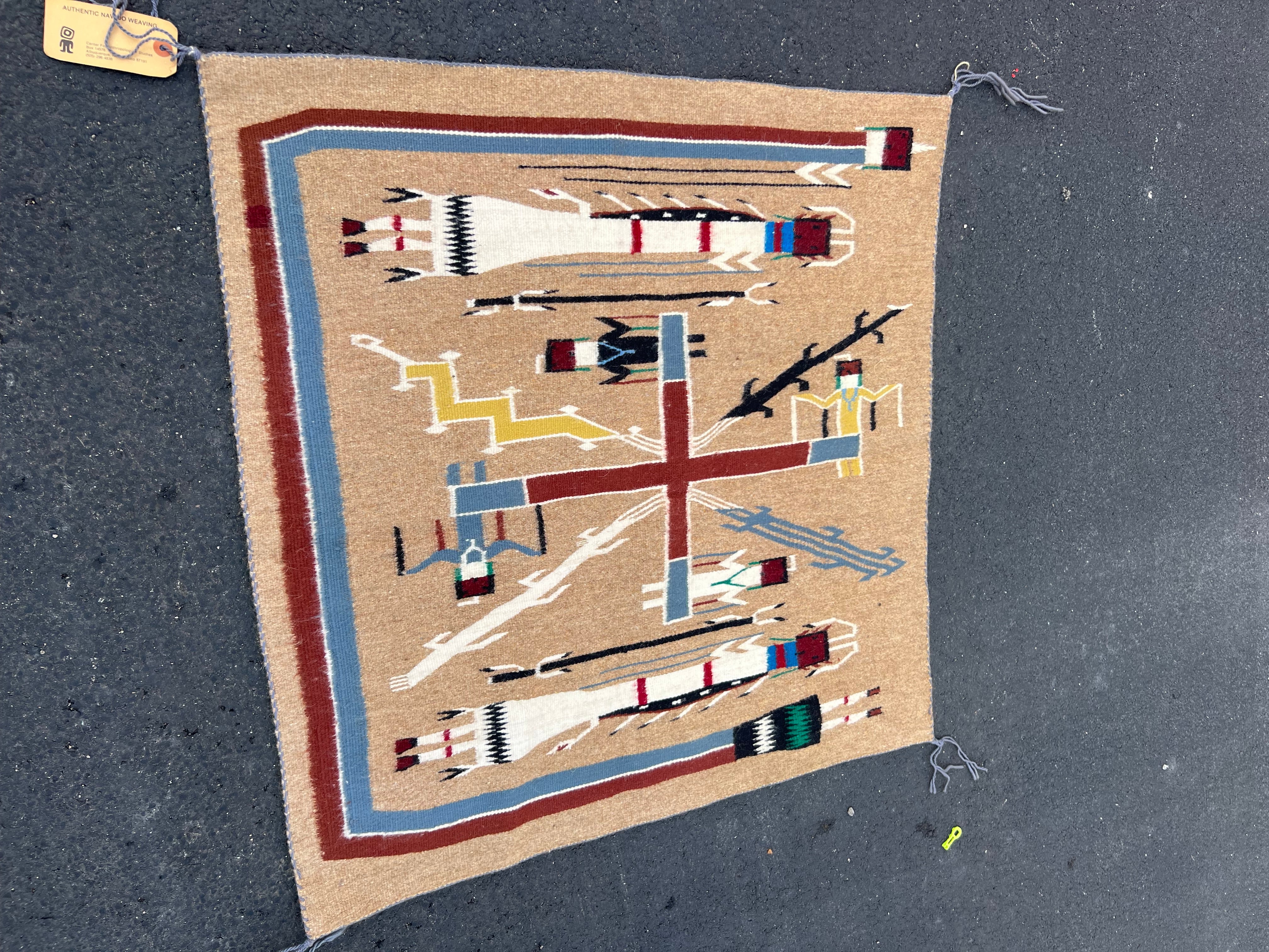 37” Navajo Sandpainting Tapestry authentic