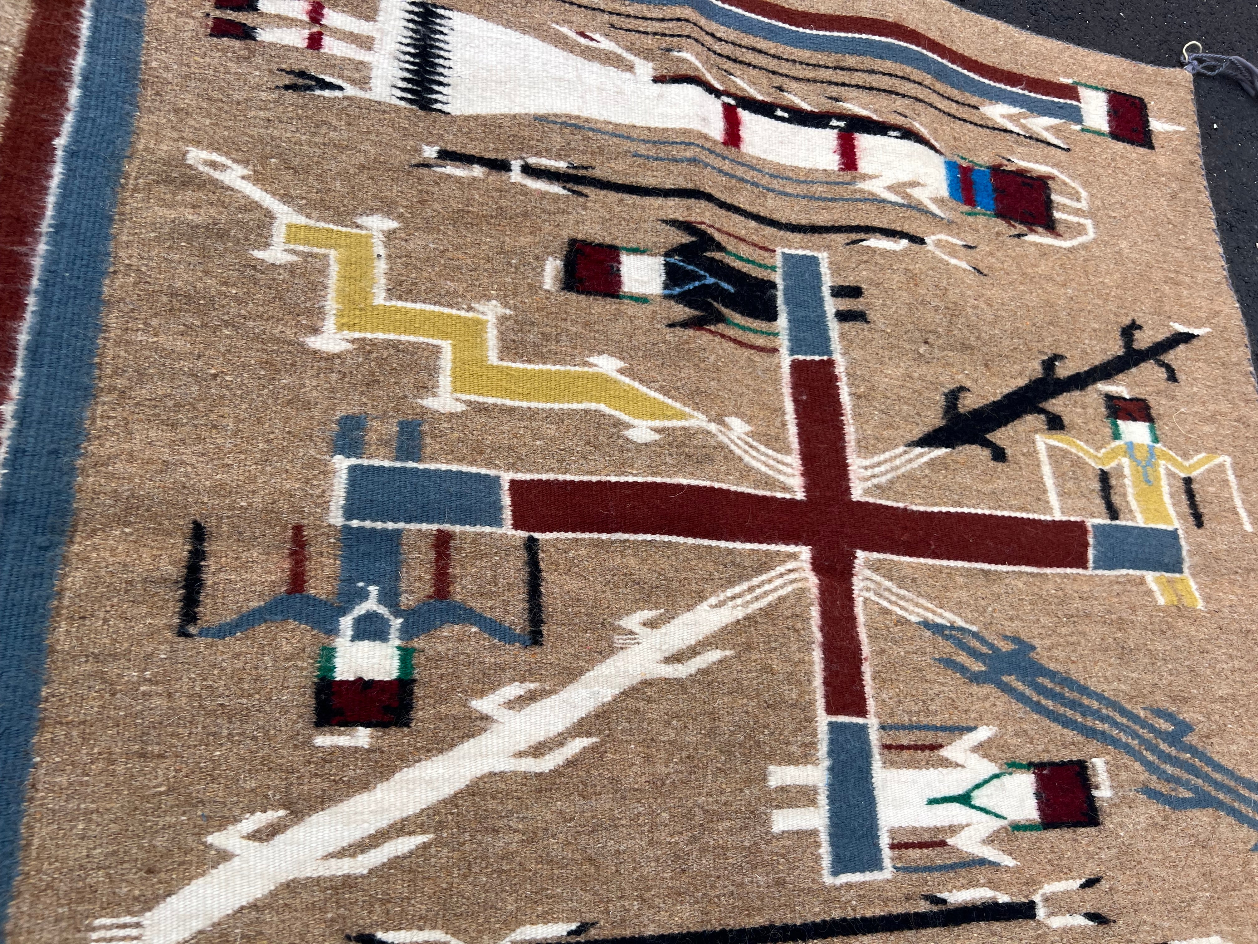 37” Navajo Sandpainting Tapestry authentic