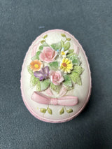 Pink with sunflower egg-shaped box