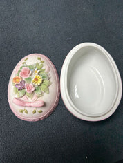 Pink with sunflower egg-shaped box