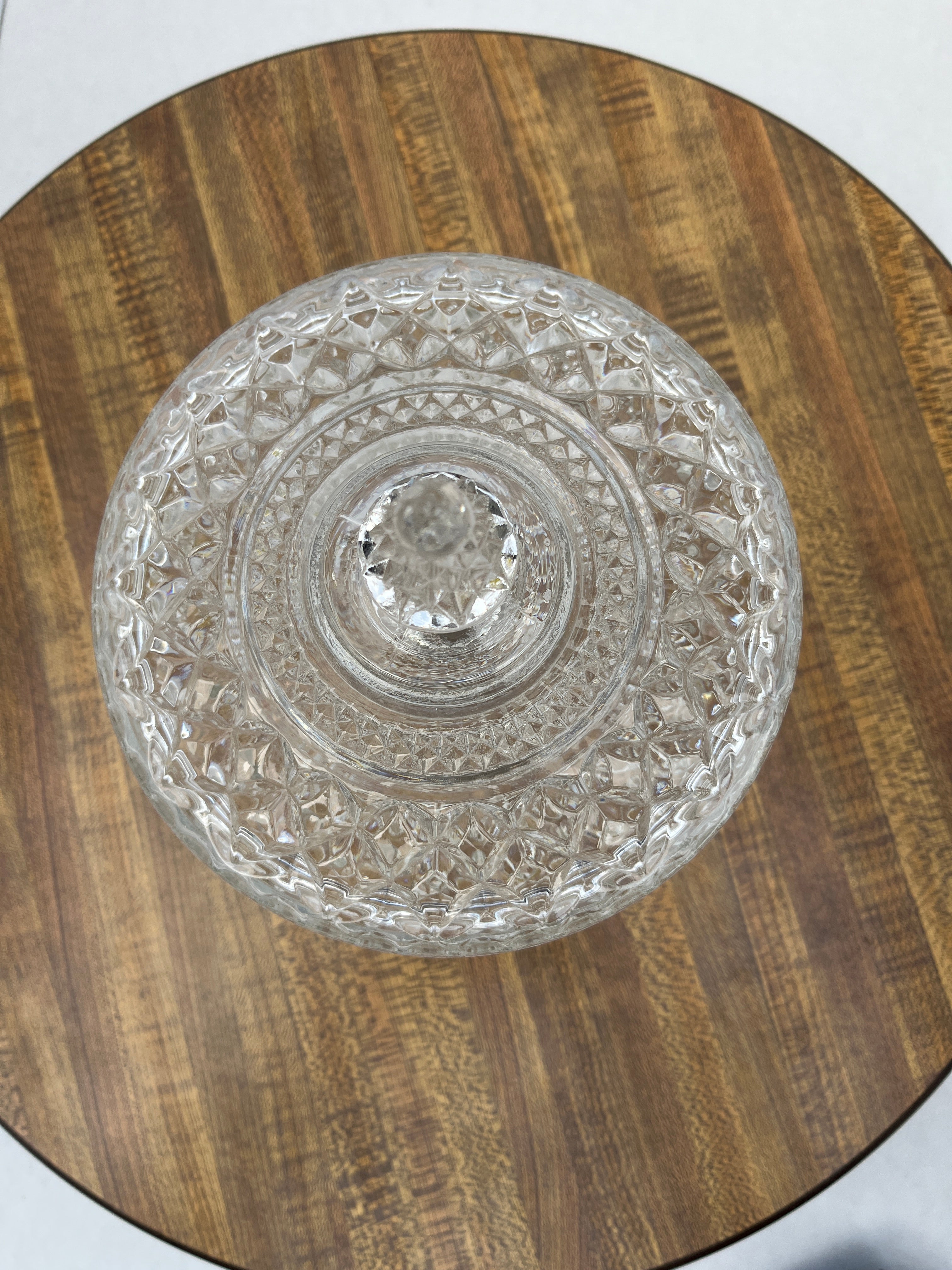 Anchor Hocking Clear Glass Sugar Bowl with Lid Diamond Pattern