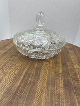 Anchor Hocking Early American Presscut Covered Candy Dish