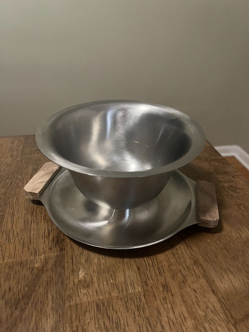 Stainless Steel Gravy Boat Teak Handles