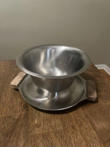 Stainless Steel Gravy Boat Teak Handles
