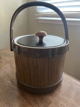 Vintage Ice Bucket Woodgrain