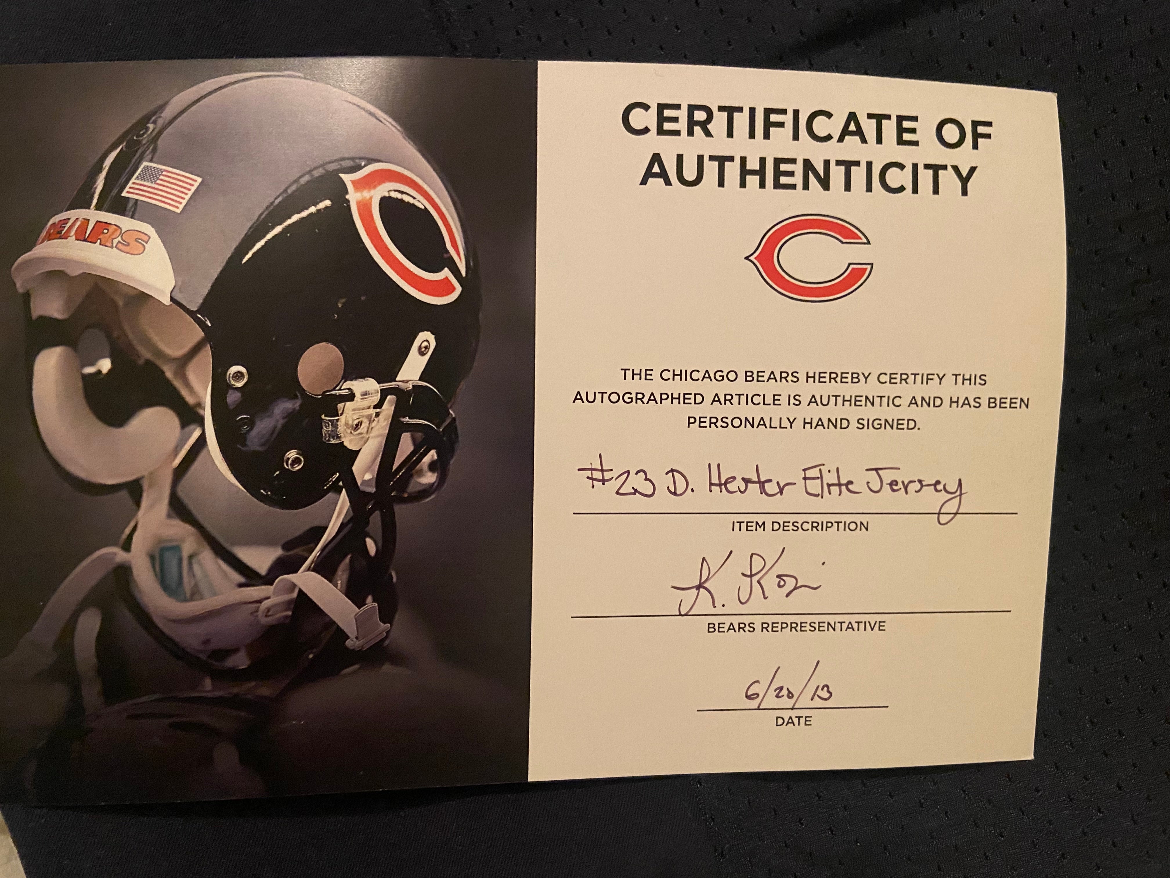 Chicago Bears Autographed #23 Devin Hester Jersey
