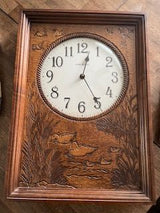 CLOCK-Howard Miller Carved Wood Duck