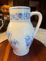 Ceramic Pitcher w/Blue Flowers