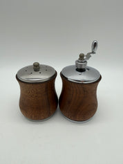 Salt shaker & pepper grinder set small teak wood