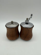 Salt shaker & pepper grinder set small teak wood