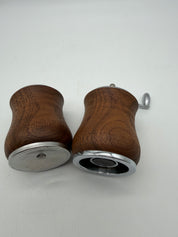 Salt shaker & pepper grinder set small teak wood