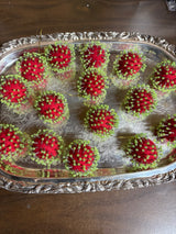 Green Beaded Red Ornament