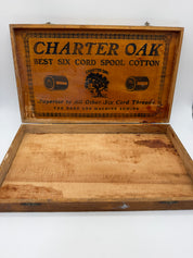 Charter Oak spool box antique wooden sewing box