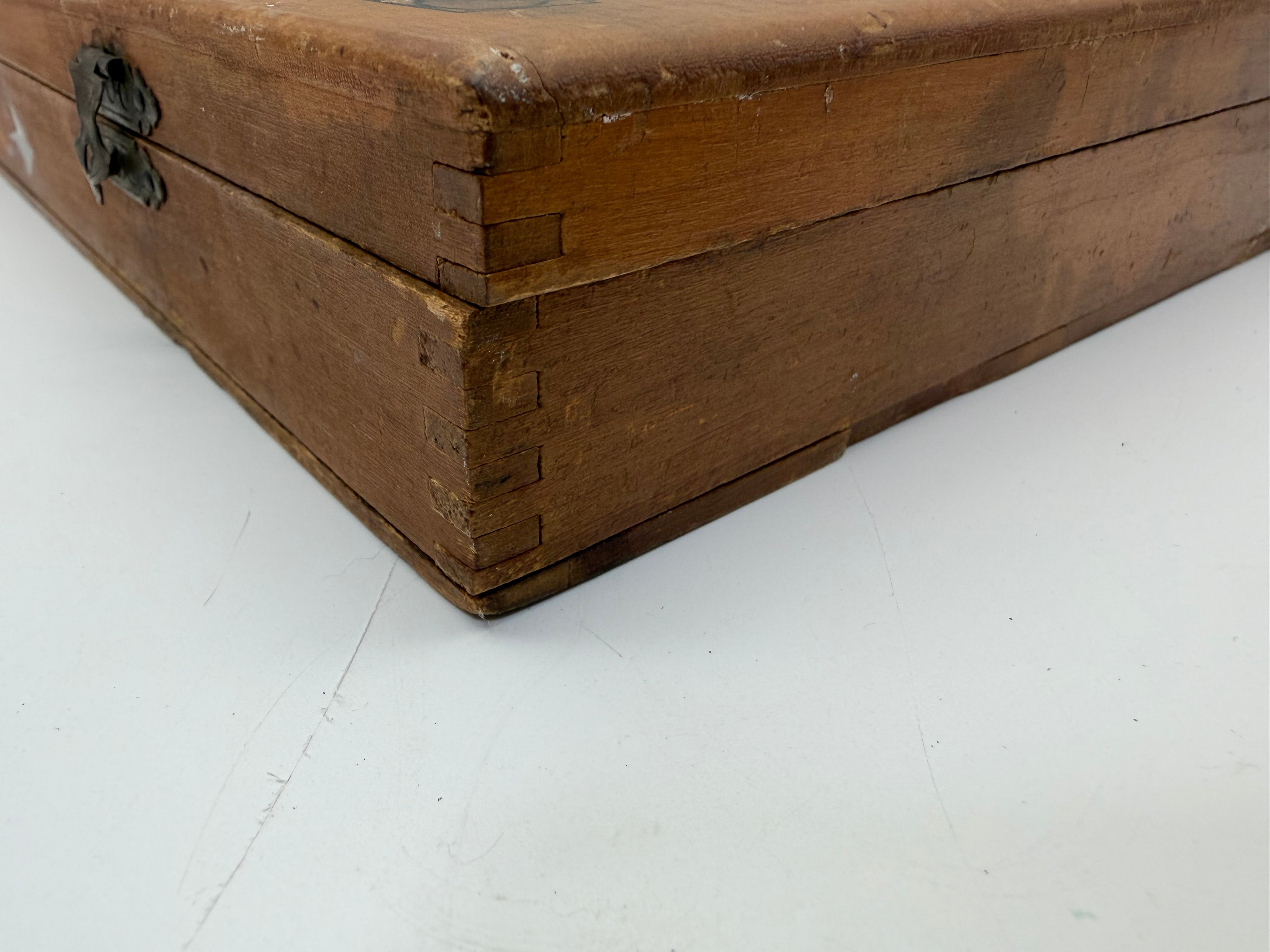 Charter Oak spool box antique wooden sewing box