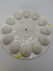 Deviled egg plate with salt and pepper shaker chick and eggs