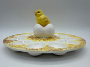 Deviled egg plate with salt and pepper shaker chick and eggs