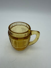 Beer barrel toothpick holder amber glass hazel atlas