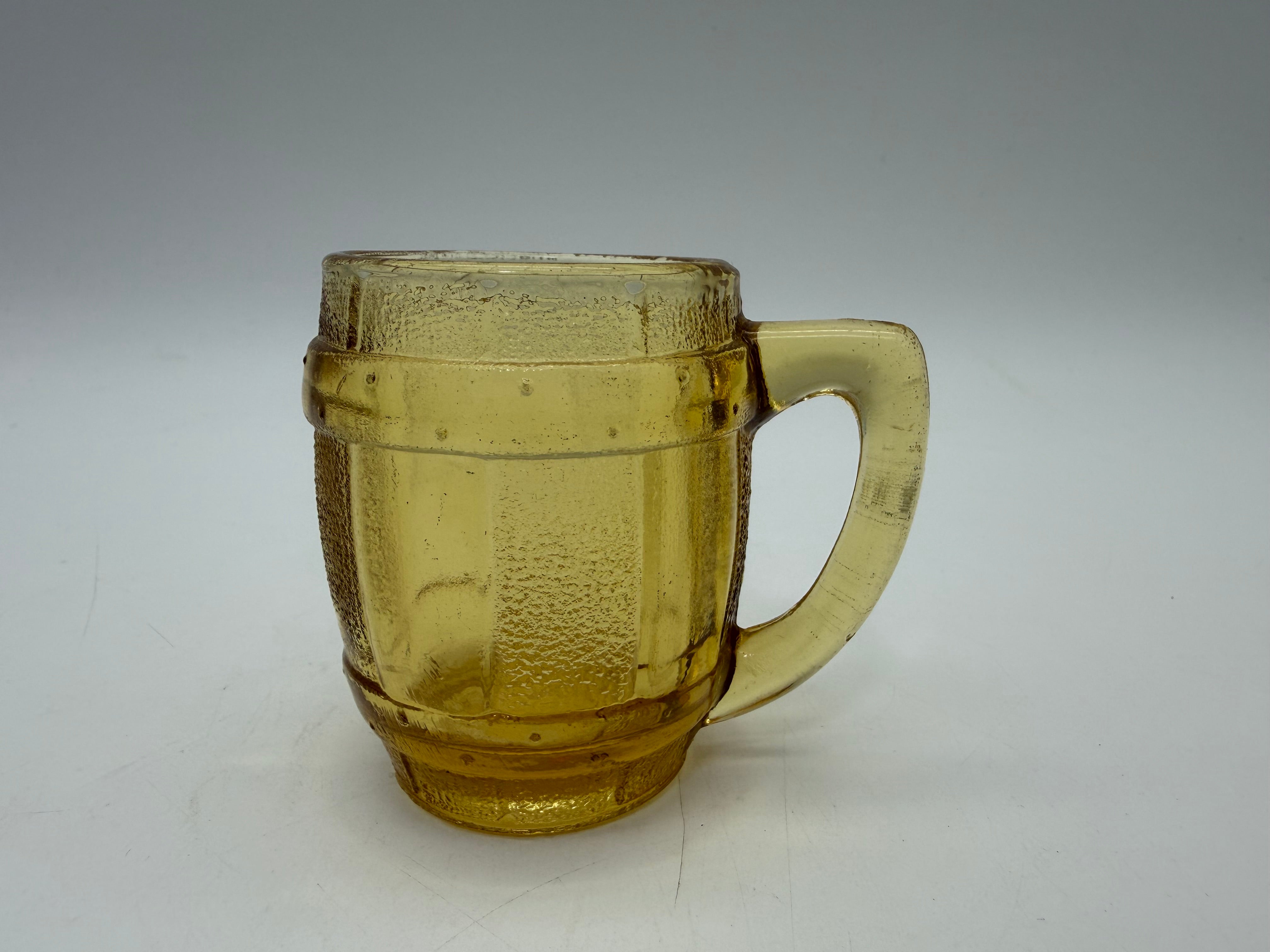 Beer barrel toothpick holder amber glass hazel atlas