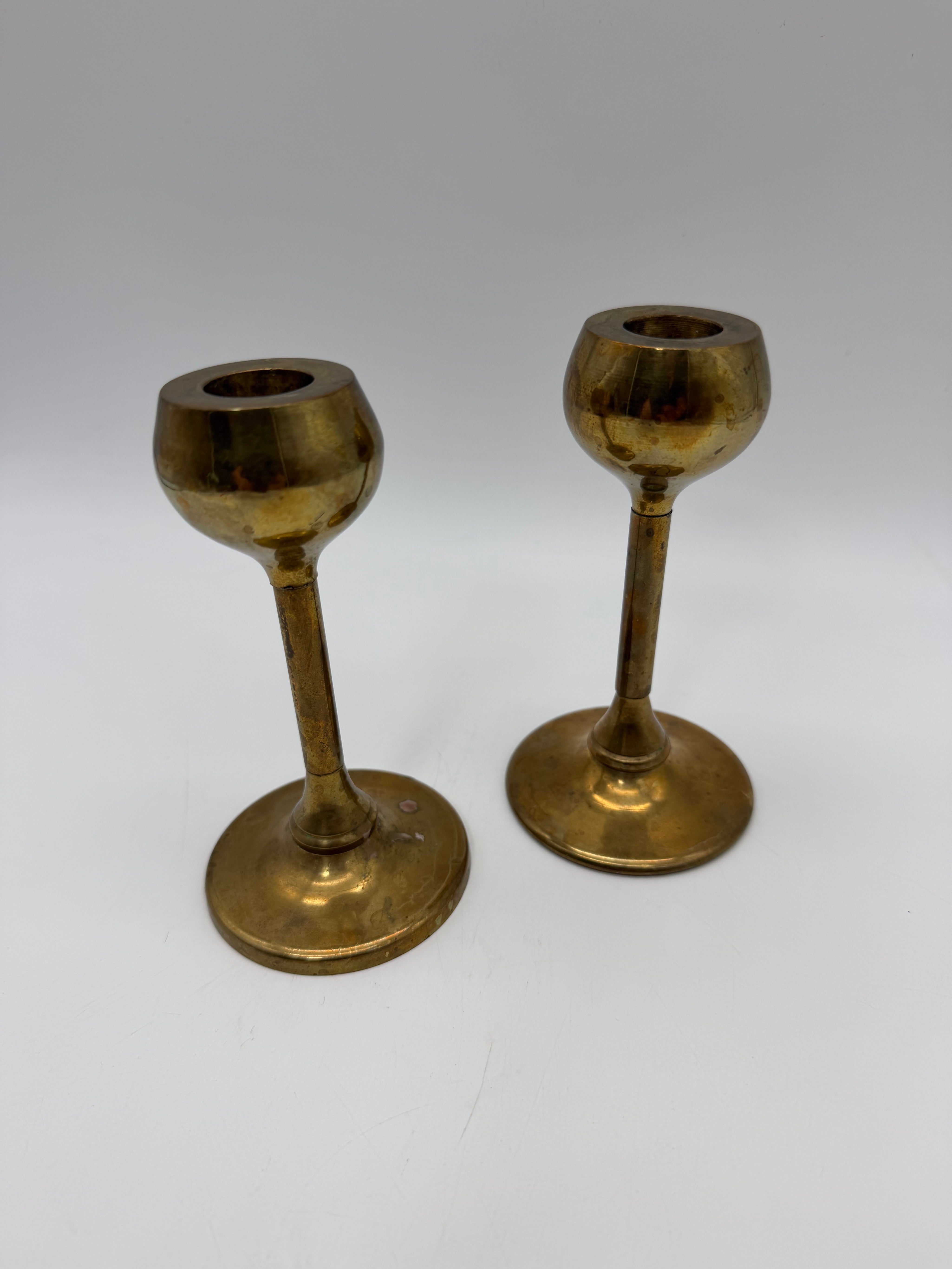Small brass candlesticks 5”