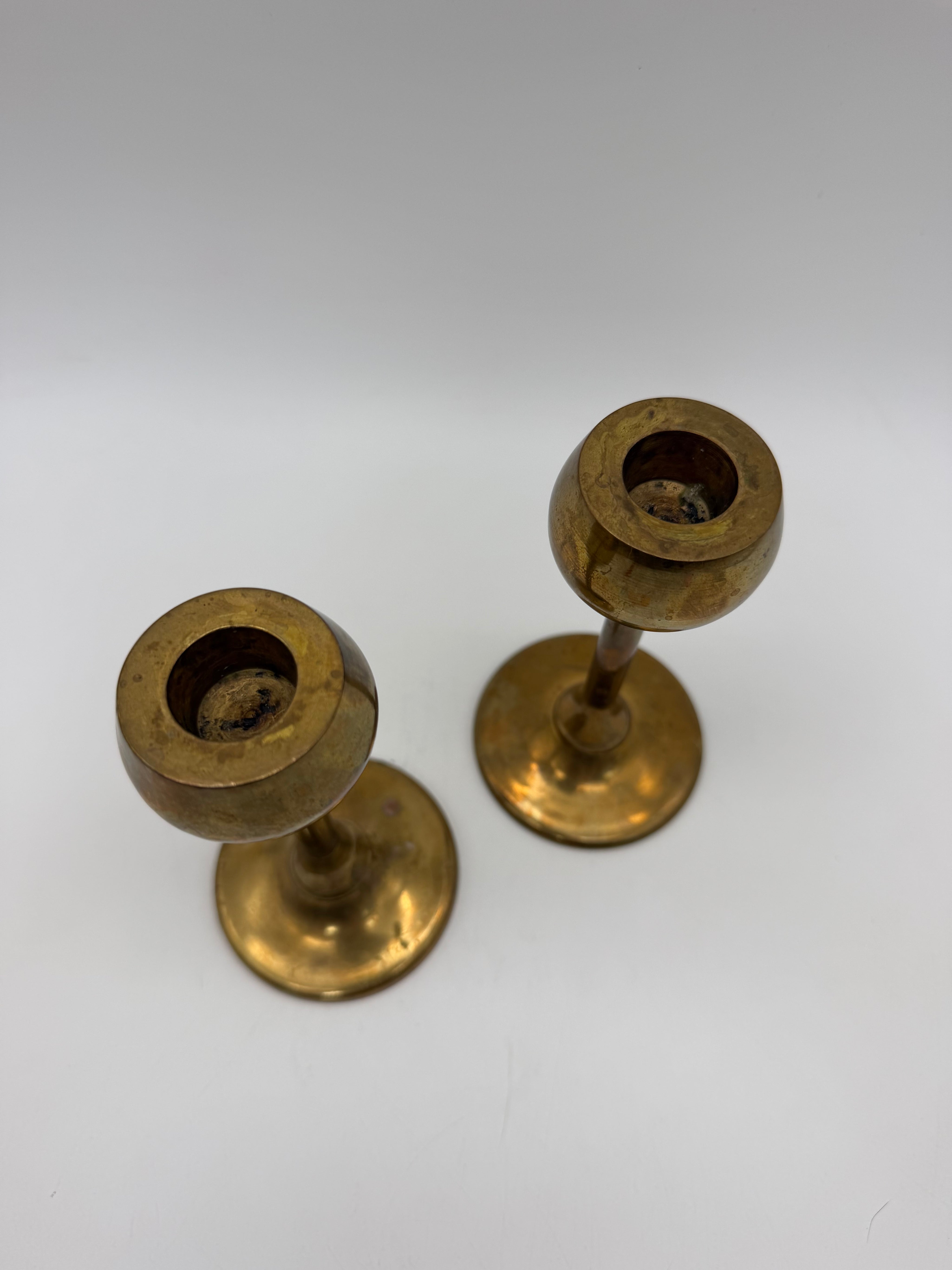 Small brass candlesticks 5”