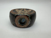Round bird weed vase pottery brown