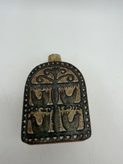 Hans Schirmer Germany Weed pot bird relief brown