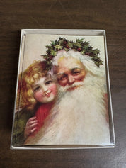 Vintage Santa & Child Christmas Cards ( Box of 20 Cards & Envelopes