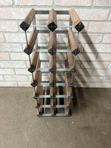 14 Bottle Wood and Metal Wine Rack