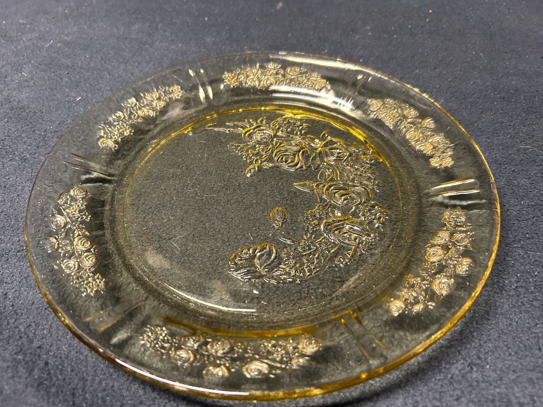 Amber-Cabbage Rose Plate